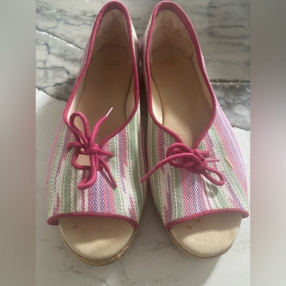 UGG Womens Multicolor Marleigh Serape Open Toe Espadrille Flat Shoes Size 9